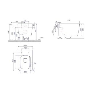 Подвесной унитаз Boheme Zen с функцией биде белый матовый 967-2-WM
